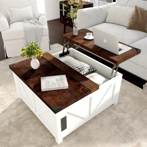 35.6"/40'' Lift Top Coffee Table with Storage,