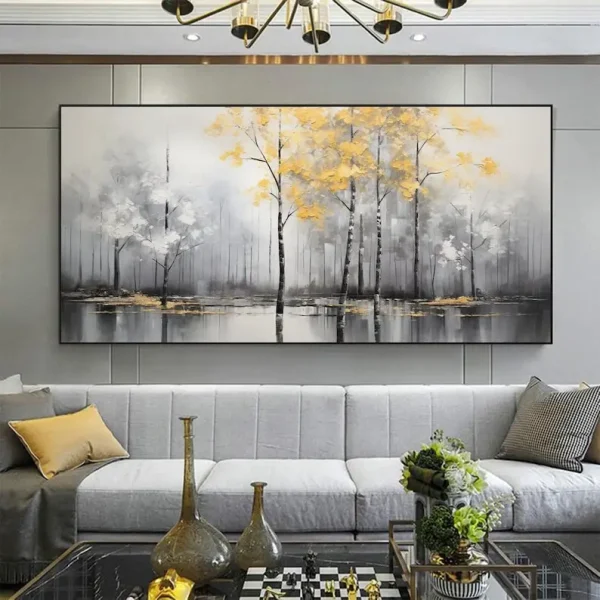 Minimalist Tree Oil Painting On Canvas