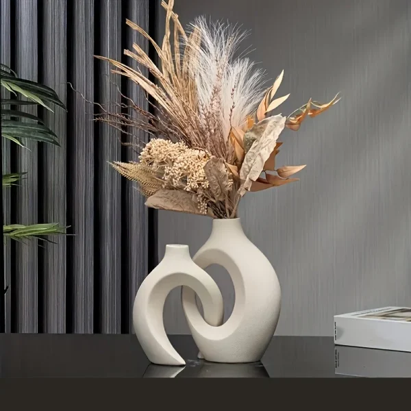 2pc ceramic vase artwork.