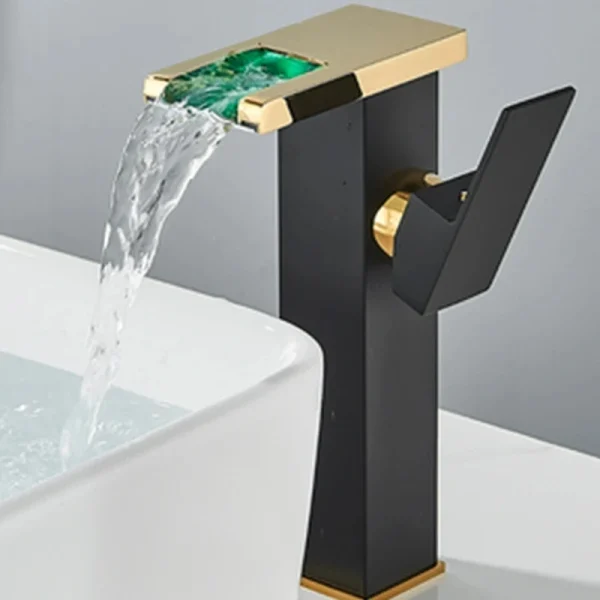 Bathroom Hydropower LED Waterfall Faucet